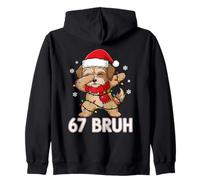 67 Bruh Six Seven Meme Cute Morkie Dog Lover Christmas Kids Sudadera con Capucha