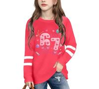 67 - Camiseta de carnaval con cuello redondo para niños y niñas, diseño de memes del año 2000, Rojo De La Sandía, 5-6 años