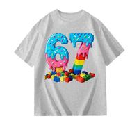67 Camiseta Meme Six Seven Camiseta Mangas Cortas Camisetas De Six Seven Niños con Estampado De Dibujos Animados Italian Brainrot 67 T-Shirt con Cuello Redondo Divertida Ropa Retro De Carnaval