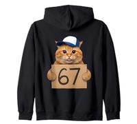 67 Cat Shirt Niños Niñas Adolescente 67 Meme con Gato Seis Siete Sudadera con Capucha