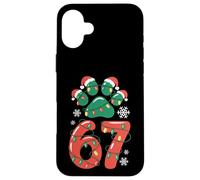 67 Christmas Paws Meme Six Seven Gorro de Papá Noel, Luces Carcasa para iPhone 16 Plus