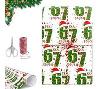 67 Christmas Wrapping Paper, 67 Meme Wrapping Paper, Funny Christmas Packaging Papers Roll for Xmas Holiday, 3 sizes Wrap your Presents Packaging More Festive and Fun (White,18 * 72in)