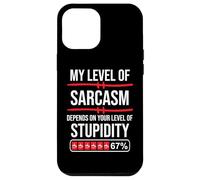 67 Coffee My Level of Sarcasm Depends On Level of Stupidity Carcasa para iPhone 12 Pro MAX