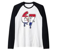 67 Colombia Six Seven Bandera Colombiana Camiseta Manga Raglan