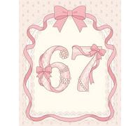 67 Coquette Notebook for Girls: Six Seven Pink Bow Aesthetic Lined Journal | Soft Ribbon and Lace Composition Book for Girls | 120 Wide Ruled Pages