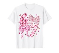 67 corazón Lazo Retro Rosa patrón Lindo número San Valentín Estilo Camiseta