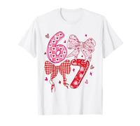 67 corazón Lazo Retro Rosa patrón Lindo número San Valentín Estilo Camiseta