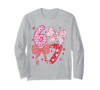 67 corazón Lazo Retro Rosa patrón Lindo número San Valentín Estilo Manga Larga