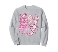 67 corazón Lazo Retro Rosa patrón Lindo número San Valentín Estilo Sudadera