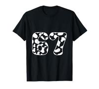 67 Cow Spot Number Farm Animal Theme Bold Diseño Gráfico Camiseta