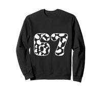67 Cow Spot Number Farm Animal Theme Bold Diseño Gráfico Sudadera