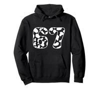 67 Cow Spot Number Farm Animal Theme Bold Diseño Gráfico Sudadera con Capucha