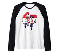 67 Croacia Six Seven Croat Flag Camiseta Manga Raglan