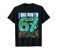 67 cumpleaños I Was 66 Now I'm 67 Capybara Funny Cute Camiseta