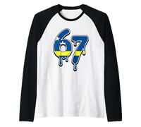 67 Curazao Six Seven Curazaoan Flag Camiseta Manga Raglan