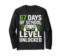 67º Día de Escuela Maestros Niños 67 Números de Matemáticas 100 Días Manga Larga