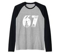 67 días de Clases Regreso a Clases Aprendizaje Diseño de números Camiseta Manga Raglan