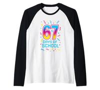 67 Días de Escuela Seis Siete Meme Maestros Estudiantes Niños Camiseta Manga Raglan