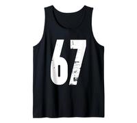 67 Diseño gráfico de números atrevidos envejecidos Camiseta sin Mangas