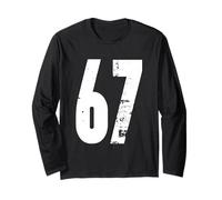 67 Diseño gráfico de números atrevidos envejecidos Manga Larga