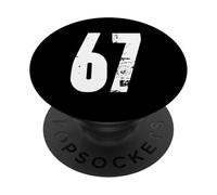 67 Diseño gráfico de números atrevidos envejecidos PopSockets PopGrip Adhesivo