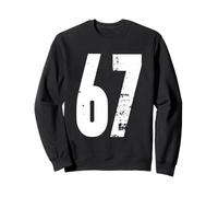 67 Diseño gráfico de números atrevidos envejecidos Sudadera