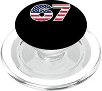 67 Diseño patriótico de números de Bandera de Estados Unidos PopSockets PopGrip para MagSafe