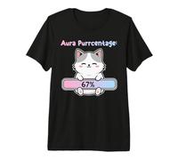 67 Funny Cat Aura Energy en Six Seven Meme Gen Z Alpha Camiseta Premium