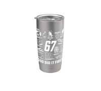 67 God Did It First Christian Faith Jesús Versículo de la Biblia Humor Vaso térmico de acero inoxidable de doble pared