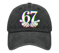 67 Gorra de béisbol Unisex a la Retro con Seis y Siete números para Hombres y Mujeres, para Viajes Diarios, Viajes al Aire Libre, Camping, Negro, M