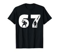 67 Gráfico de números de Silueta de Guerrero Vikingo Camiseta