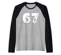 67 Gráfico de números de Silueta de Guerrero Vikingo Camiseta Manga Raglan