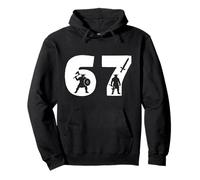 67 Gráfico de números de Silueta de Guerrero Vikingo Sudadera con Capucha