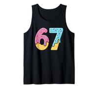 67 Ice Cream Drip Meme Funny Six Seven Gen Alpha Slang Camiseta sin Mangas