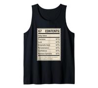 67 Información nutricional Número Viral de la Jerga Alfa de Seis Siete Generaciones Camiseta sin Mangas