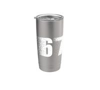 67 Joke Meme Six Seven Gen Alpha Slang (Espalda y bolsillo) Vaso térmico de acero inoxidable de doble pared