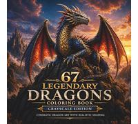 67 Legendary Dragons Coloring Book - Grayscale Edition: Cinematic Fantasy Dragon Art with Realistic Shading for Mindfulness & Creativity