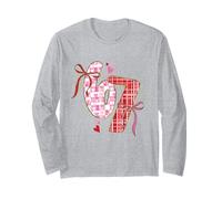 67 Lindos Corazones de San Valentín Lazos números de Patchwork a Cuadros Manga Larga