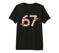 67 Mas Meme Candy Cane Six Seven Kids Men Women Christmas Camiseta Premium