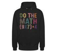 67 Meme 6-7 - Sudadera unisex con texto en inglés "Do the Math" | Diseño con el texto «Do the MATH (9x7)+4' en letras coloridas y desgastadas como motivo tipográfico de aprendizaje para los