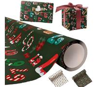 67 Meme Christmas, Gift Wrap, Meme Gift Wrap for Christmas, Secret Santa & Gag Gifts, 19.69in-wide Funny 67 Edition Wrapping Paper, Fun Holiday Wrapping Paper for Friends and Coworkers (Green,90cm)