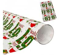 67 Meme Christmas Gifts Wrap, 67 Christmas Wrapping Paper, 19in Neon Green Wraps Papers Roll, Wide Tear-Resistant Holiday Wrapping Paper For Birthdays & Xmas Gifts (C, 2)