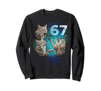67 Meme Coyote Aullando a la Luna Seis Siete Sudadera