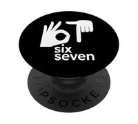 67 Meme Hands Número 67th Six Seven Lenguaje de Signos Divertido PopSockets PopGrip Adhesivo