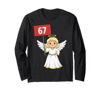 67 Meme Humor 6-7 Funny Six Seven Christmas Angel Manga Larga