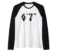 67 Meme Ice Cream Drip Six Seven Gen Alpha Slang Vibes Camiseta Manga Raglan