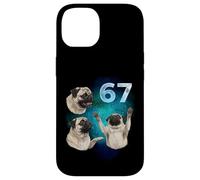 67 Meme Pug Aullando a la Luna Seis Siete Carcasa para iPhone 14