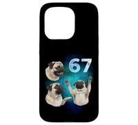 67 Meme Pug Aullando a la Luna Seis Siete Carcasa para iPhone 15 Pro