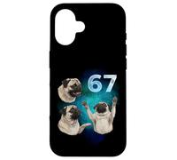 67 Meme Pug Aullando a la Luna Seis Siete Carcasa para iPhone 16