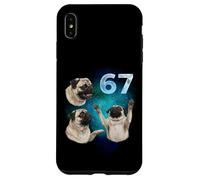 67 Meme Pug Aullando a la Luna Seis Siete Carcasa para iPhone XS MAX
